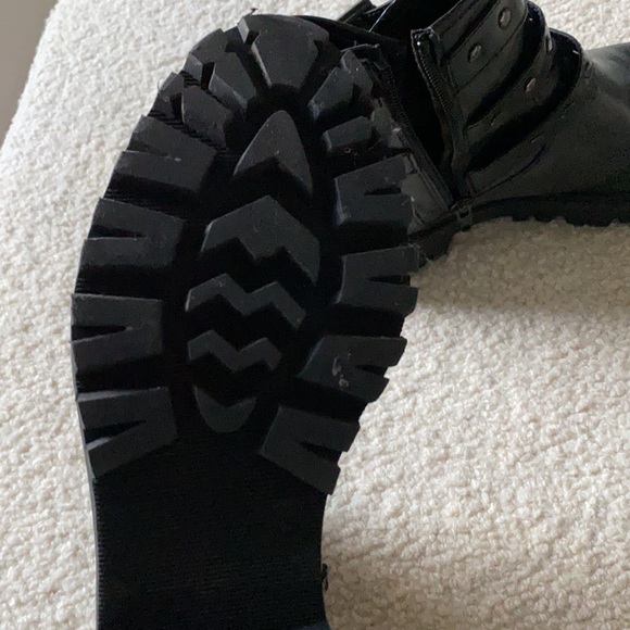 Black leather motorcycle boots with gun metal studs and buckles classic boot - Picture 3 of 9